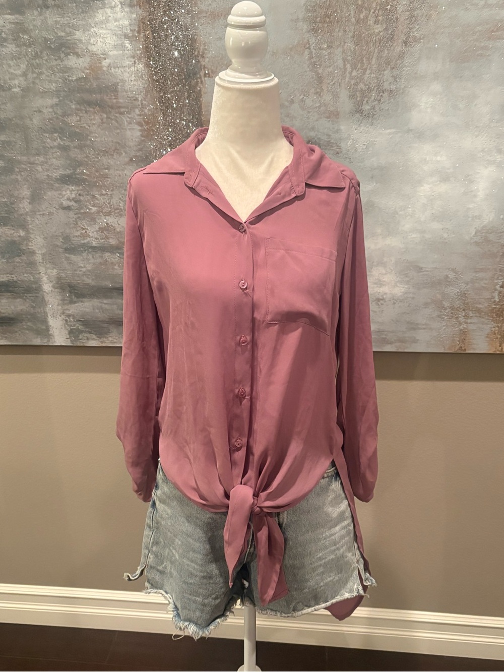 Women’s BKE Red Button-Front Top